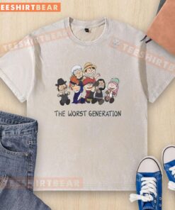 Official The Worst Generation washed t-shirt featuring vibrant graphics and a trendy design for anime fans.