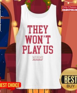 Official They Won't Play Us Miami Basketball Tank Top in vibrant colors, perfect for fans and summer sportswear.