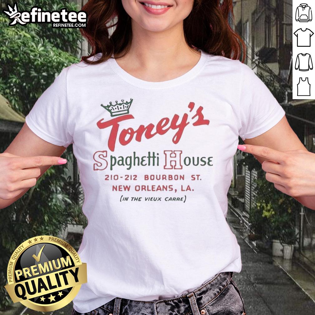 official-toneys-spaghetti-house-new-orleans-los-angeles-vintage-restaurant-in-the-vieux-carre-ladies-tee Vintage Official Toney's Spaghetti House tee from New Orleans, showcasing classic restaurant style in the Vieux Carr.