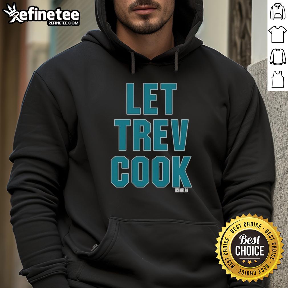 official-trevor-lawrence-let-trev-cook-jacksonville-jaguars-hoodie Alt Text: Official Trevor Lawrence Let Trev Cook hoodie featuring Jacksonville Jaguars colors and logo, perfect for fans.