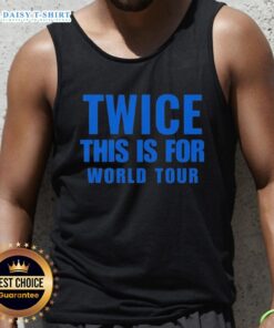 Official TWICE This Is For World Tour tank top featuring vibrant design and band logo, perfect for fans.