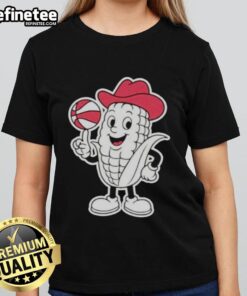 Official Two Seam Corny Hoops Ladies Tee featuring a stylish design perfect for basketball enthusiasts and casual wear.