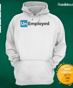 Official Unemployed Logo Hoodie featuring bold design, perfect for casual wear and expressing unemployment pride.