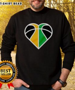 Official Utah Jazz Basketball Heart Logo Sweatshirt featuring vibrant team colors and comfortable design for fans.