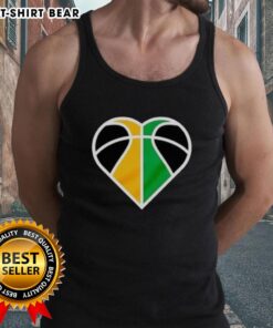 Alt Text: Official Utah Jazz Basketball Heart Logo Tank Top featuring team colors and logo for fans and athletes.