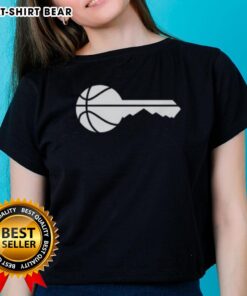 Alt Text: Official Utah Jazz Basketball key logo on a stylish ladies tee, perfect for fans and casual wear.