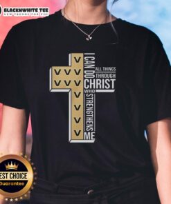 Official Vanderbilt Commodores tee featuring 'I Can Do All Things Through Christ Who Strengthens Me' design for ladies.