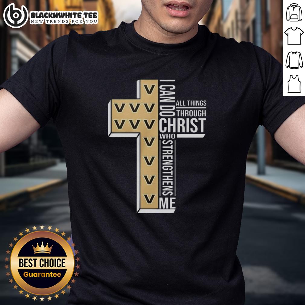Official Vanderbilt Commodores I Can Do All Things Through Christ Who Strengthens Me Christian T-Shirt Official Vanderbilt Commodores Christian T-Shirt featuring 'I Can Do All Things Through Christ Who Strengthens Me' design.