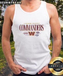 Vintage Washington Commanders NFL Super Bowl Champions tank top featuring logos from XVII, XXII, and XXVI.