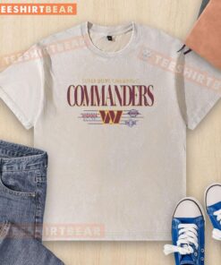 Alt Text: Vintage Washington Commanders NFL Super Bowl Champions XVII XXII XXVI logo washed t-shirt in a casual style.