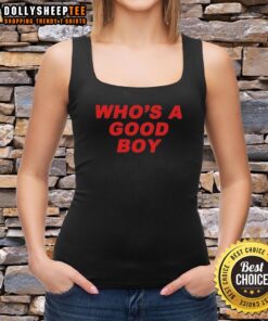 Official Who's A Nice Boy Tank Top featuring a playful design, perfect for casual summer outfits and dog lovers.