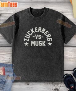 Alt Text: Official Zuckerberg vs Musk washed t-shirt featuring bold graphics and vibrant colors, perfect for tech enthusiasts.