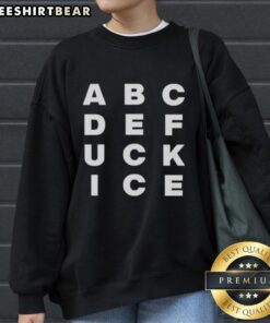 Original Abcdefuck Ice Alphabet Sweatshirt featuring a unique, bold design with colorful lettering on a cozy fabric.