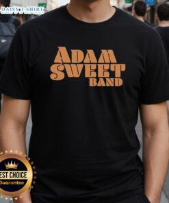 Original Adam Sweet Band logo T-shirt featuring vibrant design and bold lettering for music fans and merchandise collectors.