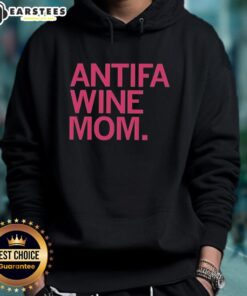 Original Antifa Wine Mom Hoodie featuring a stylish design for activists and wine lovers, perfect for casual wear.