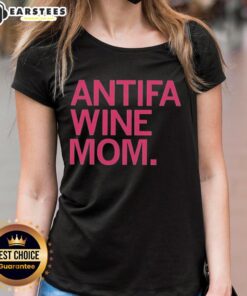 Original Antifa Wine Mom Ladies Tee featuring a stylish design for wine-loving activists.