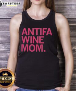 Original Antifa Wine Mom Tank Top featuring bold graphic design, perfect for casual wear and expressing your unique style.