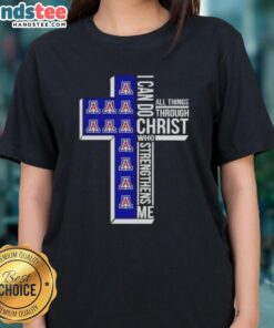 Original Arizona Wildcats women's basketball tee featuring 'I Can Do All Things Through Christ' design for fans.