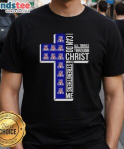 Arizona Wildcats Women's Basketball 'I Can Do All Things Through Christ' T-Shirt showcasing team spirit and faith.
