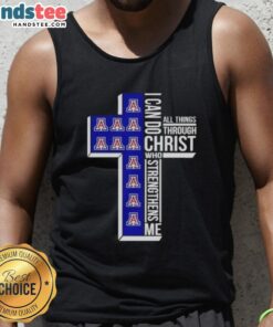 Original Arizona Wildcats women's basketball tank top featuring 'I Can Do All Things Through Christ' inspirational design.
