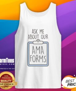 Stylish Original Ask Me About Our AMA Forms Tank Top for casual wear, featuring a trendy design and comfortable fit.