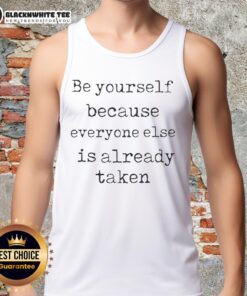 Original Be Yourself Tank Top featuring a bold quote, perfect for expressing individuality and unique style.