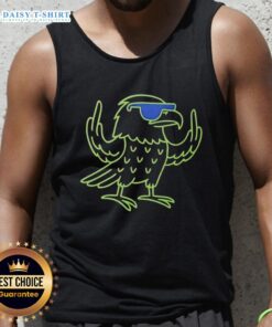 Seattle Seahawks mascot giving a middle finger on a 2026 tank top, perfect for college football fans and team spirit.