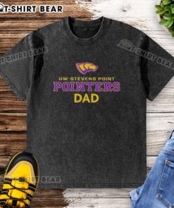 Original Campus Lab UW Stevens Point Pointers Dad logo washed t-shirt in casual style for university supporters.