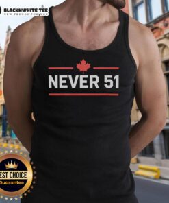 Original Canada Never 51 tank top featuring a stylish design, perfect for summer wear and showcasing Canadian pride.