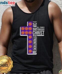 Original Clemson Tigers women's basketball tank top with 'I Can Do All Things Through Christ Who Strengthens Me' design.