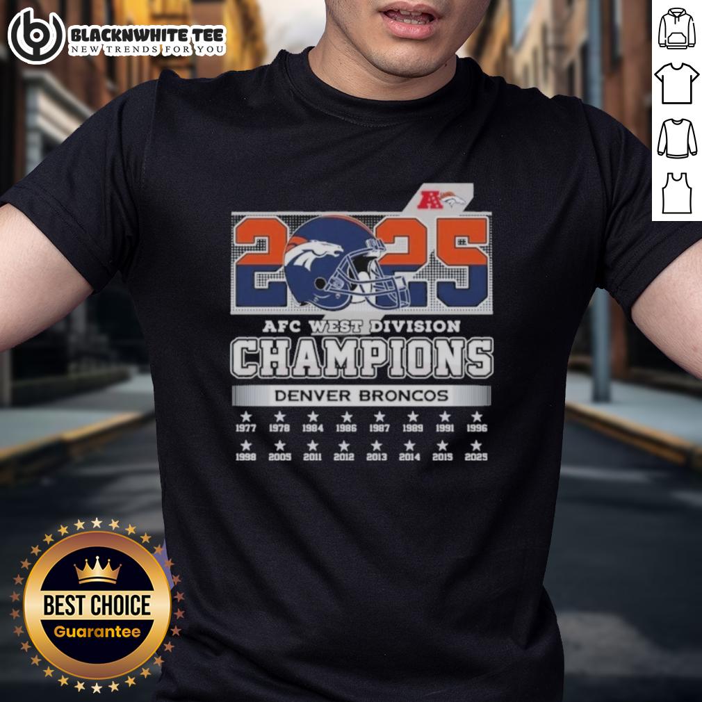 Original Denver Broncos 2025 Afc West Division Champions Helmet T Shirt Original Denver Broncos 2025 AFC West Division Champions helmet T-shirt showcasing team pride and championship spirit.
