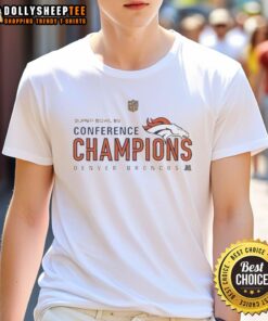 Alt Text: Original Denver Broncos Super Bowl 50 Conference Champions T-Shirt featuring team logo and vibrant colors.