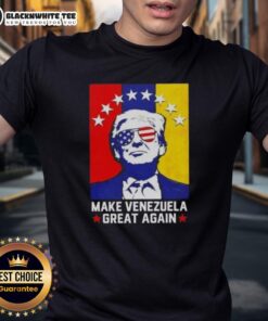 Alt Text: Original Donald Trump Make Venezuela Great Again Flag T-Shirt featuring bold graphics and patriotic colors.