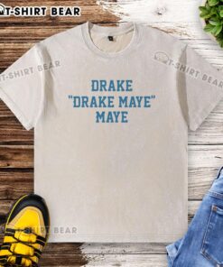 Original Drake Maye washed t-shirt featuring a stylish design, perfect for fans of college football and casual wear.