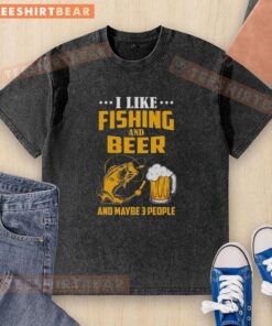 Original Fish and Beer T-shirt featuring a fun design for fishing enthusiasts and beer lovers, perfect for casual wear.