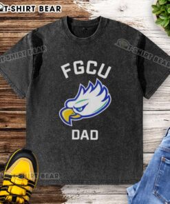 Original Florida Gulf Coast University FGCU Eagles arched dad washed t-shirt in green, perfect for fans and alumni.