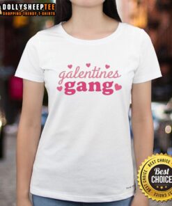 Original Galentines Gang Valentines Ladies Tee featuring fun design perfect for Galentine's Day celebrations.