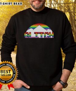 Original Glitch Denver Nuggets Basketball Pride Mountain Sweatshirt featuring vibrant graphics and a cozy design.