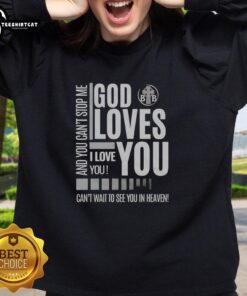 Cozy sweatshirt featuring 'God Loves You' design, perfect for expressing faith and love. Ideal for heavenly inspiration.