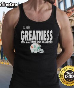 Miami Hurricanes 2026 Fiesta Bowl Champions tank top celebrating Original Greatness in college football playoffs.
