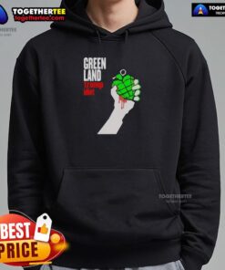 Original Greenland Green Day parody hoodie featuring Trump with 'Idiot' text, perfect for fans of satire and music.