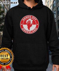 Original Greenland Hands Off Logo Hoodie in vibrant green, showcasing unique design and comfortable style.
