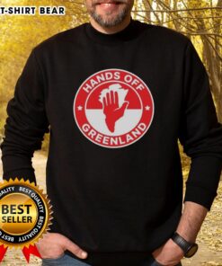 Alt Text: Original Greenland Hands Off logo sweatshirt featuring a stylish design in a comfortable fit for casual wear.