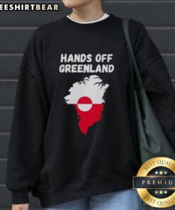 Original Hands Off Greenland Sweatshirt in soft fabric, featuring a stylish design and eco-friendly message.