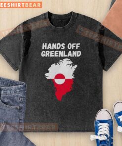 Original Hands Off Greenland washed t-shirt in soft cotton, featuring a unique graphic design, perfect for eco-conscious fashion.