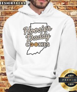 Original Hoosier Daddy Cookies State Hoodie featuring a vibrant design, perfect for fans of Indiana treats and cozy apparel.