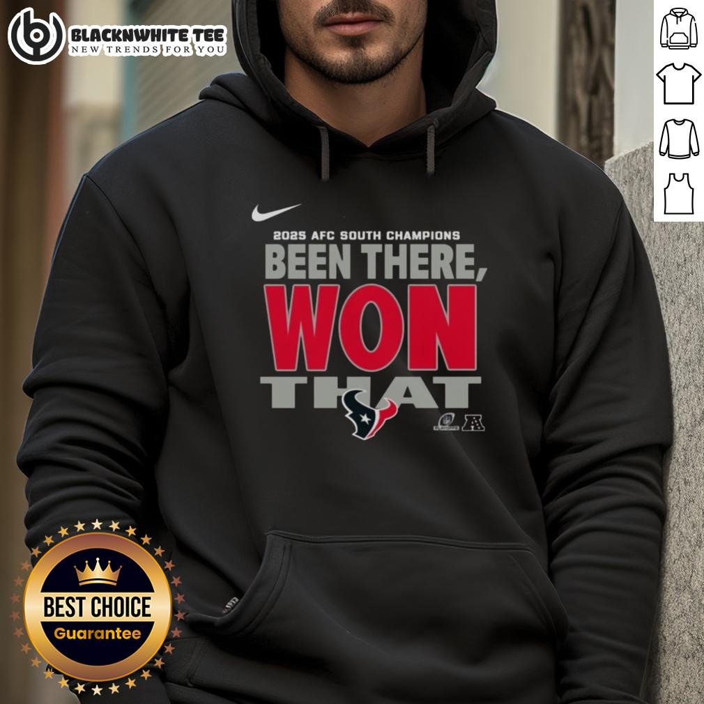 Original Houston Texans 2025 Afc South Champions Hoodie Alt Text: Original Houston Texans 2025 AFC South Champions hoodie showcasing team logo and vibrant team colors.