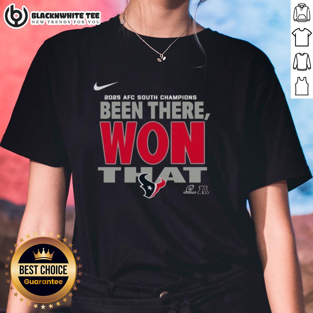 Original Houston Texans 2025 Afc South Champions Ladies Tee Original Houston Texans 2025 AFC South Champions ladies' tee featuring team colors and logo for fan apparel.
