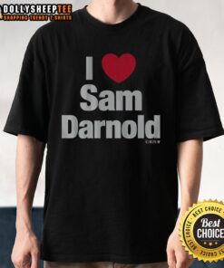 Alt Text: Original I Heart Sam Darnold T-Shirt featuring a stylish design for fans of the NFL quarterback Sam Darnold.