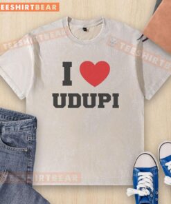Alt Text: Original I Heart Udupi washed t-shirt featuring a stylish design, perfect for casual wear and showcasing Udupi love.